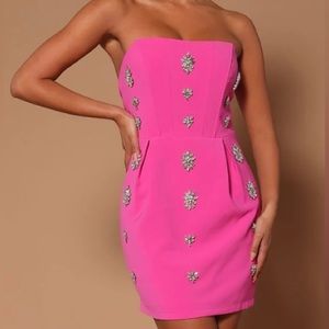 Brand new Embellished Pink mini dress!